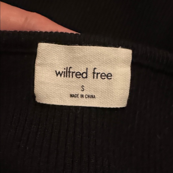 Aritzia Wilfred Free Cut-out Knit Mini Dress Black Cresent Midriff Fitted -Small - Picture 7 of 9